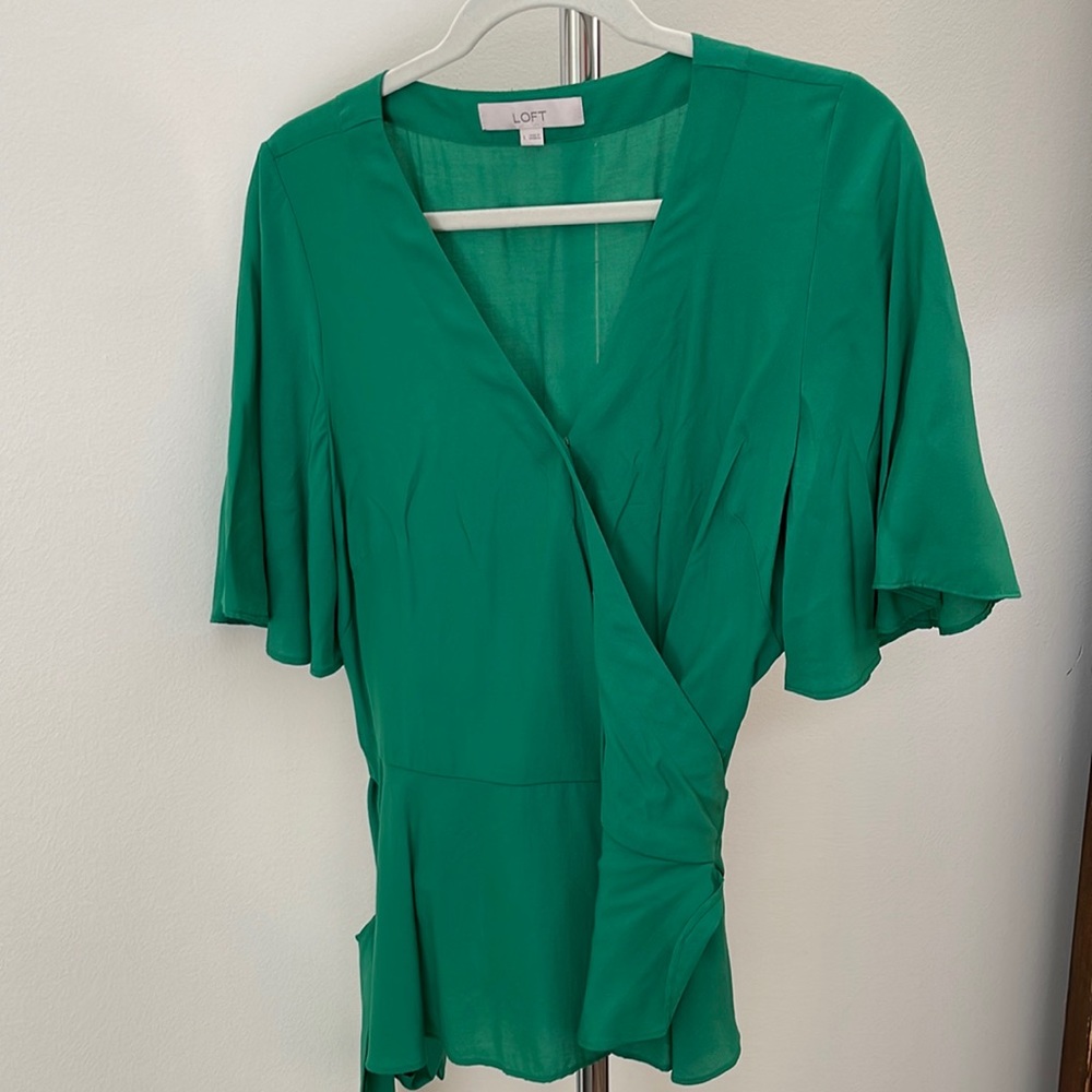 Wrap top with butterfly sleeves
